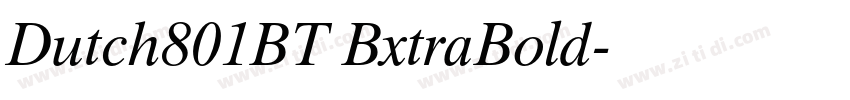 Dutch801BT BxtraBold字体转换